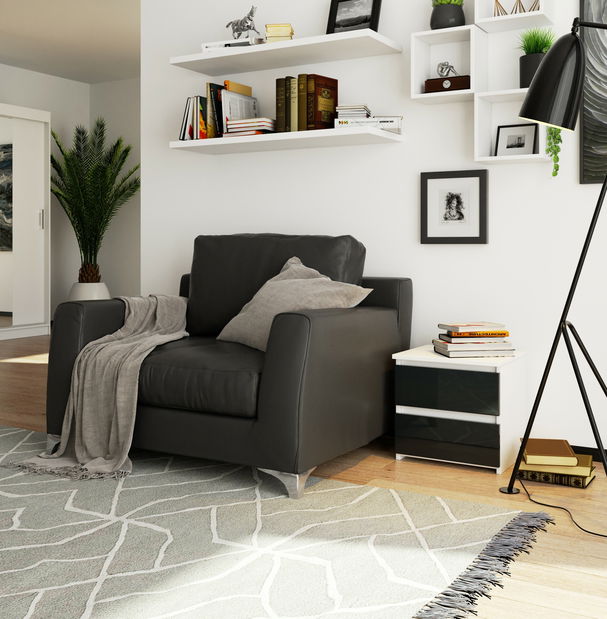 Noční stolek Cleania CL2 (grafit lesk)