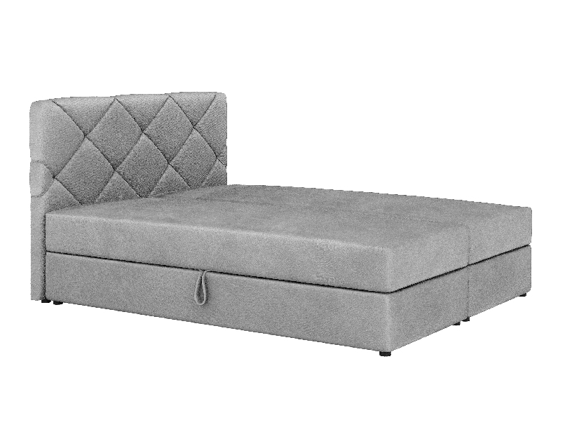 Boxspring postel 140x200 cm Karum Comfort (světle šedá) (s roštem a matrací)