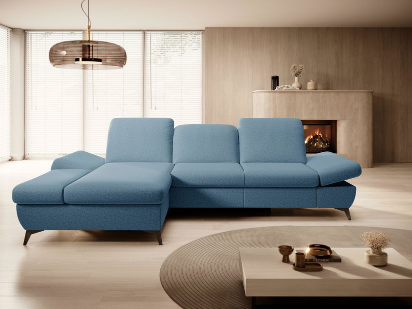 Rohová sedací souprava Harpie (nebeská) (L)