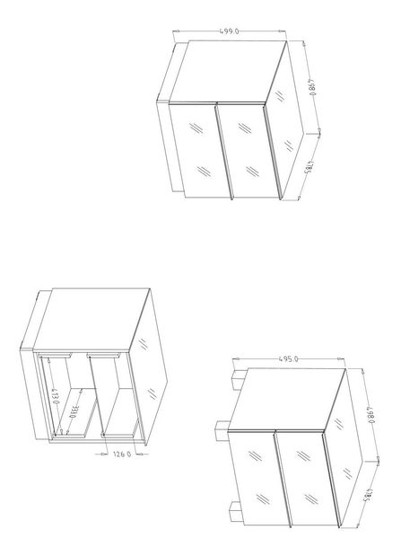 Závěsný TV stolek Henry Typ 38 (černá + černý vysoký lesk) *výprodej