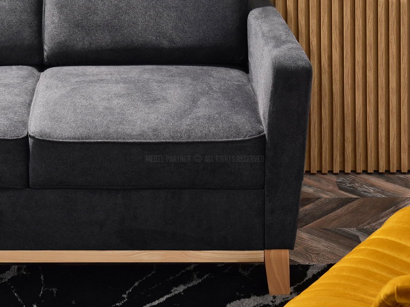 Pohovka trojsedačka Biblioteca (grafitová + dub)