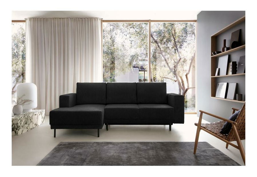 Rohová sedací souprava Rodriguez mini (L) (černá + černá)