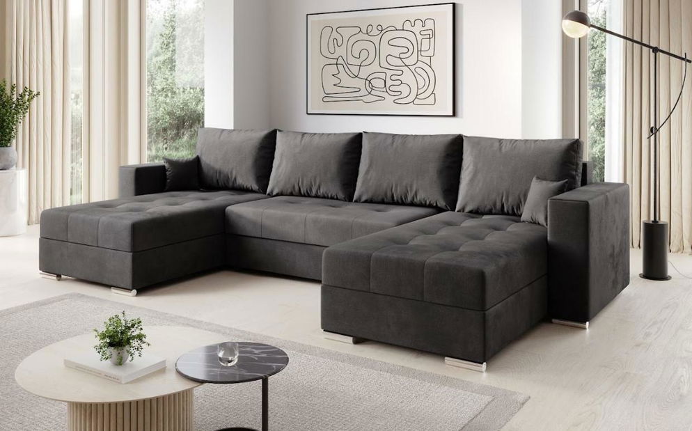 Rohová sedačka Josie U (tmavě šedá) (L)
