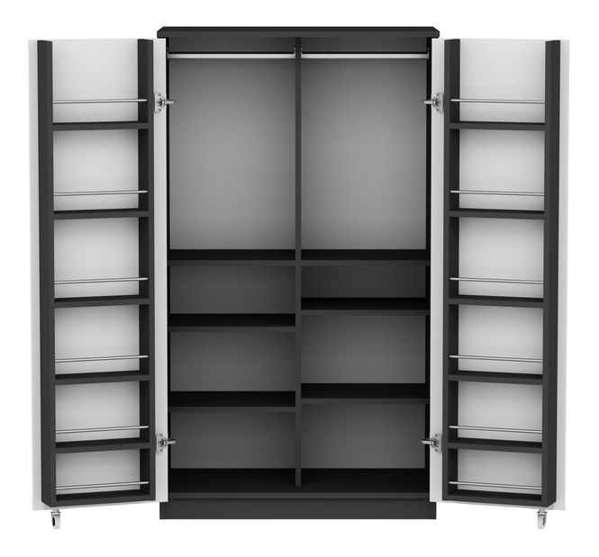 Šatní skříň Passek (antracitově bílá)