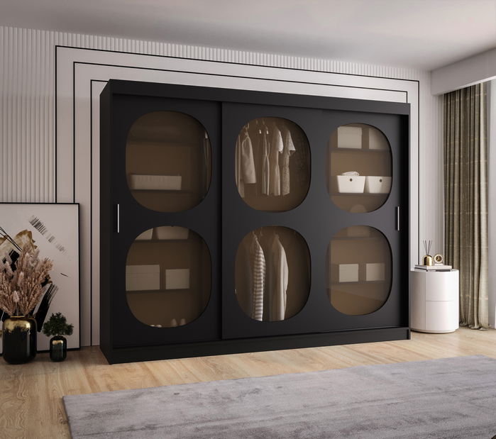 Šatní skříň 250 cm Boomer 2 (černá)