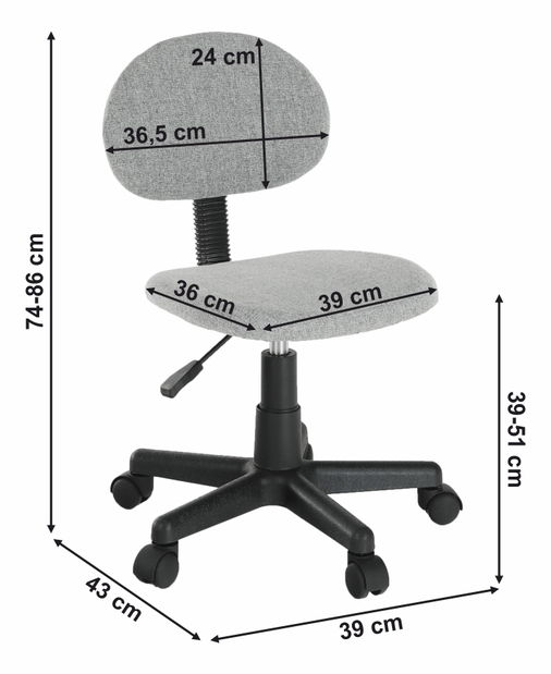Kancelářská židle Salla (šedá)
