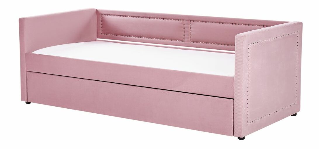 Rozkládací postel 90x200 cm Mai (růžová)