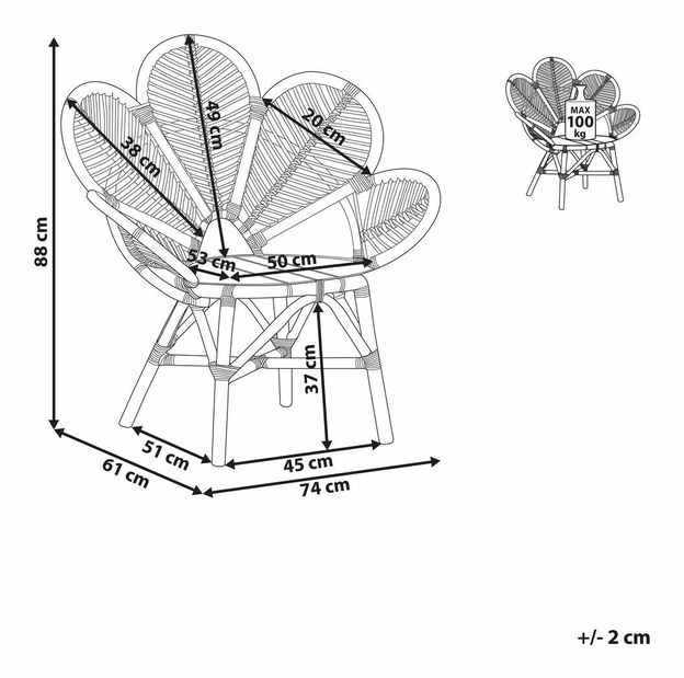 Zahradní křeslo Floza (přírodní)