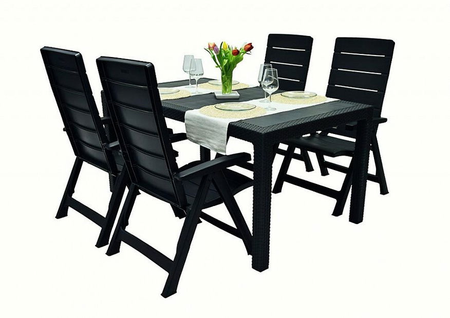 Záhradní sestava King 1+4 (antracit) (Plast)