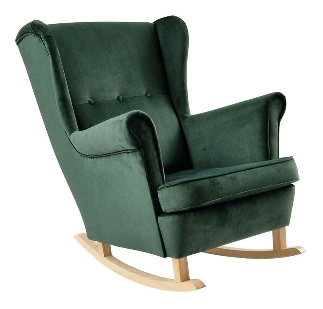 Houpací křeslo ušák Trasmitirle (zelená + buk)