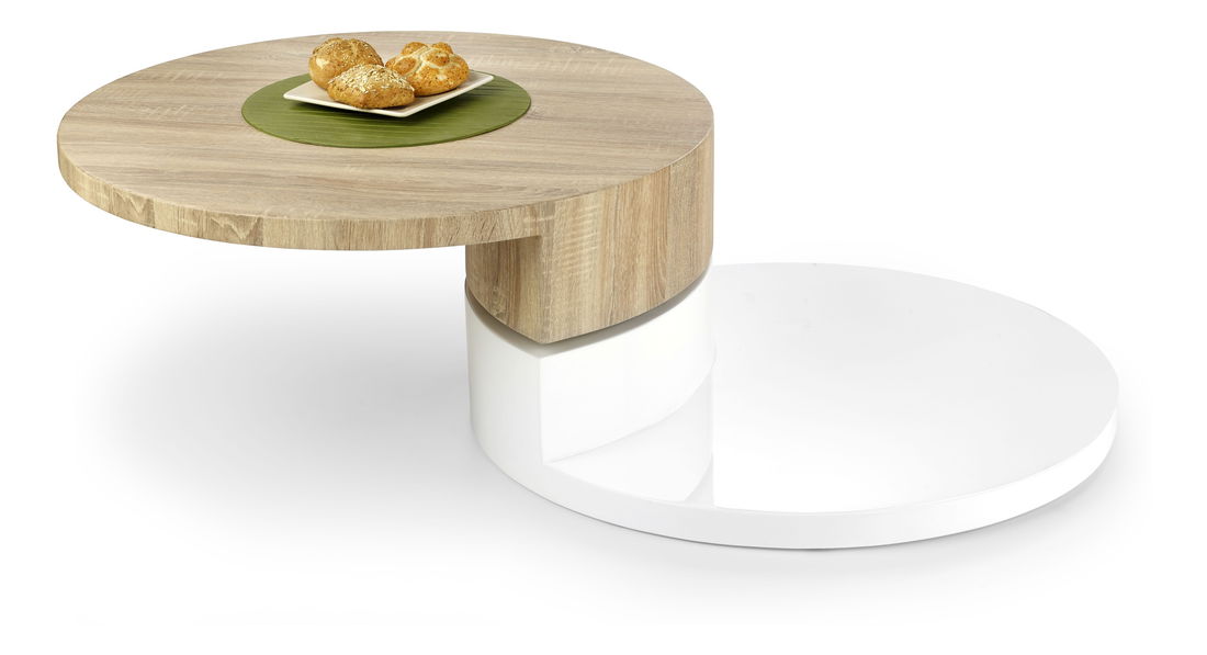 Konferenční stolek Madeleine Dub Sonoma + bílá