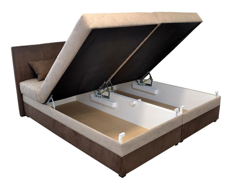 Manželská postel 180 cm Blanář Aveny (béžová + hnědá) (s rošty a matracemi)