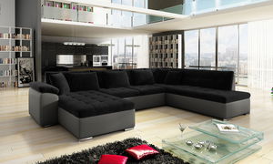 Rohová pohovka Talina s funkcí spaní (Levá U) (ekoskora Soft 029 + Kronos 07)