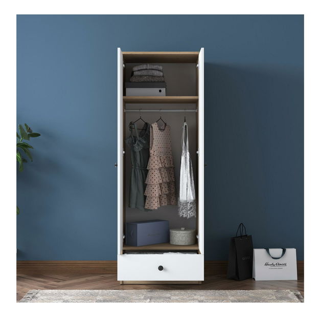 Šatní skříně Bastet 118 (bílá + ořech)