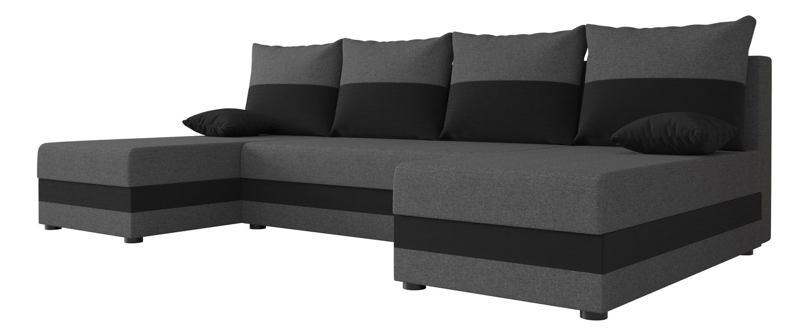 Rohová sedací souprava U Harmony U (šedá + černá)