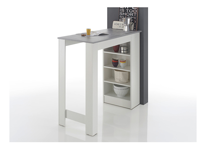 Barový stolek Matioso (beton + bílá)