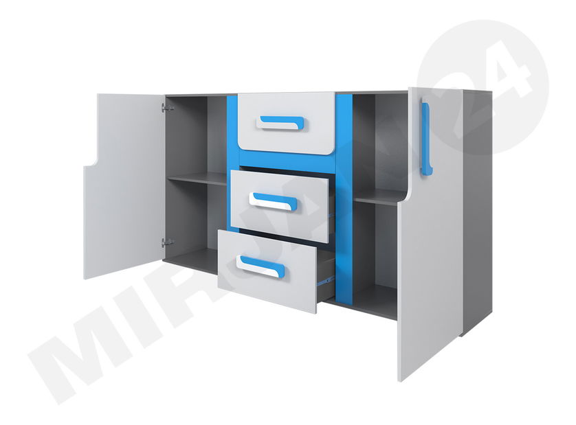 Nábytek do studentského pokoje Petanata XV (antracit + bílá)