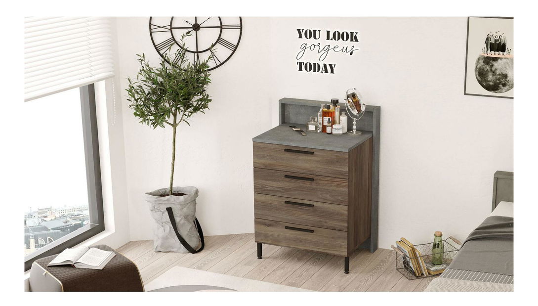 Komoda Hamerella 6 (hnědá + šedá + černá)