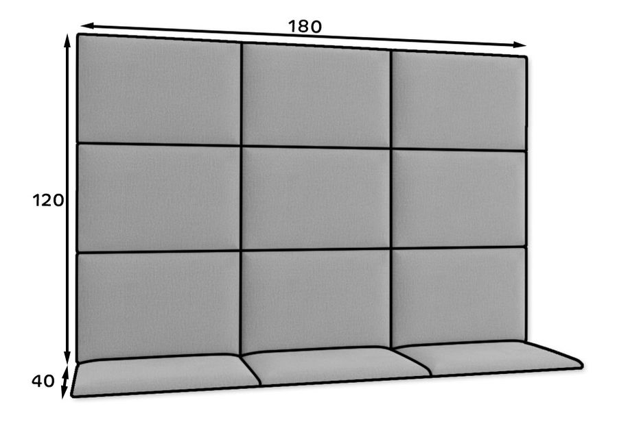 Set 12 čalouněných panelů Quadra 180x120 cm (hořčicová)