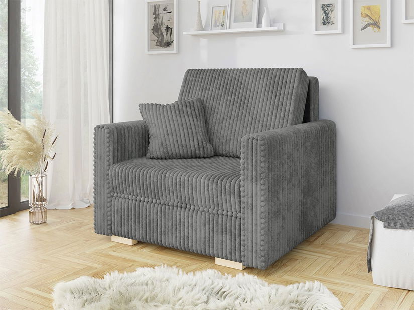 Rozkládací křeslo Carivia Piano I (šedá) (s úl. prostorem)