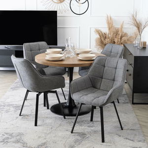 Jídelní stůl Luchan (ořech + černá) (pro 4 osoby)