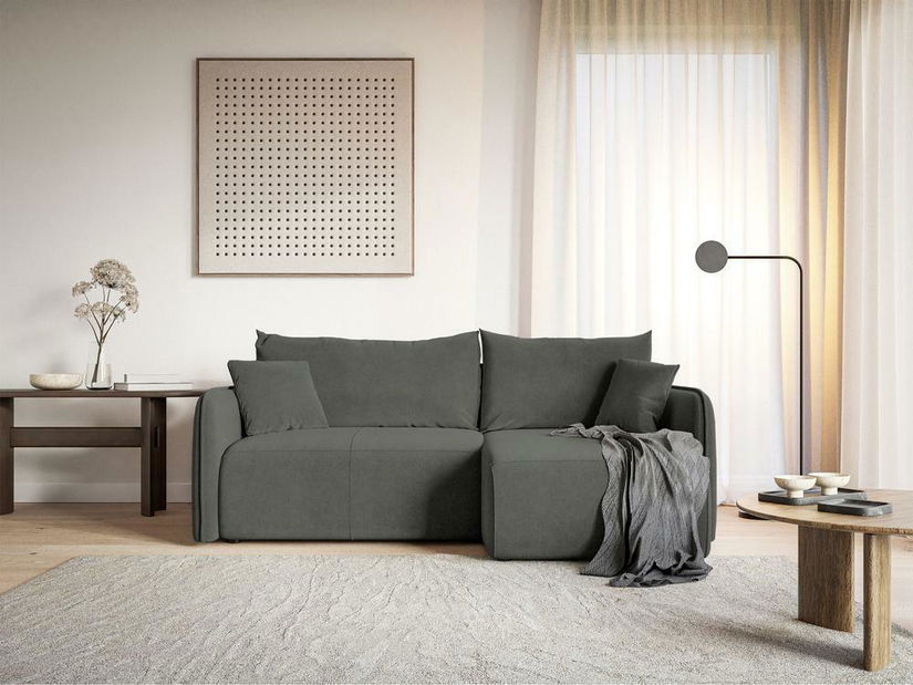 Rohová sedací souprava Mamma (šedá + černá)