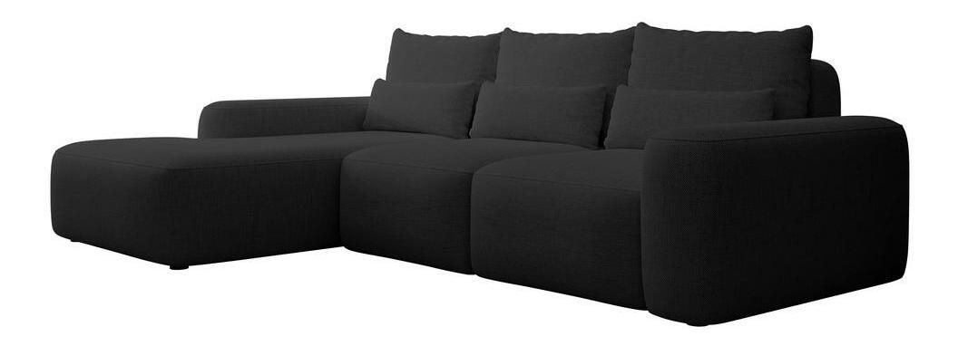 Rohová sedací souprava Carlito (L) (černá + černá)