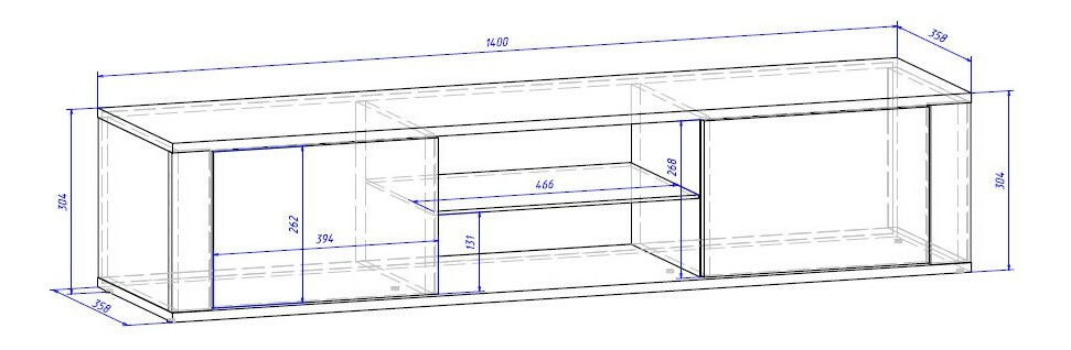 TV stolek/skříňka Hee (černý lesk + černá matná)