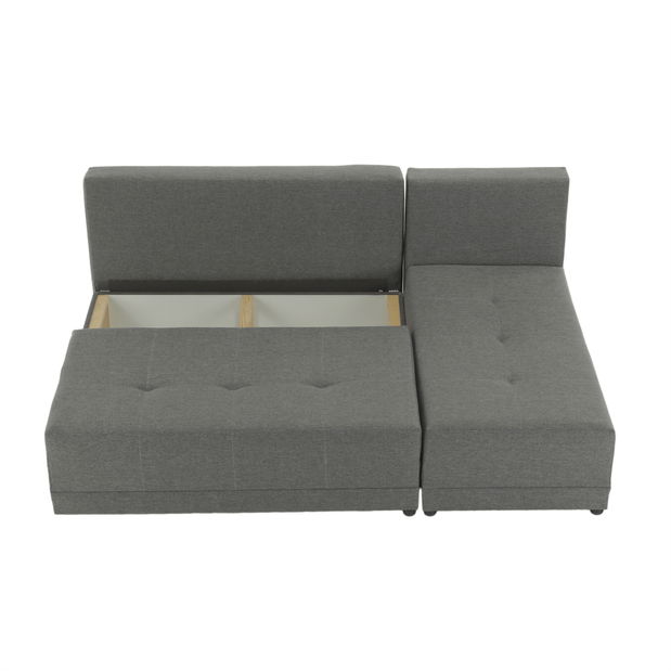 Rohová sedací souprava Maxius (šedá + černá)