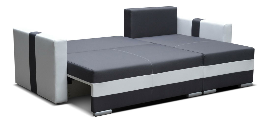 Rohová sedací souprava Farvum (tmavě šedá + bílá) (P)