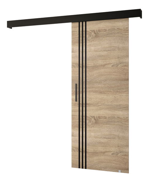 Posuvné dveře 90 cm Sharlene VI (dub sonoma + černá matná + černá)