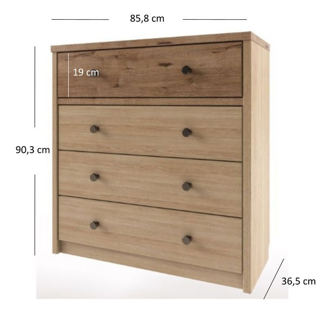 Komoda Danice (madura + dub wellington)