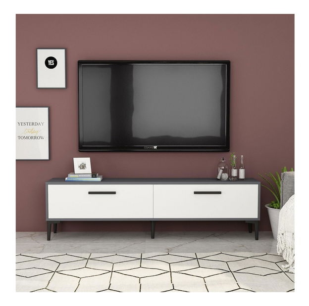 TV stolek/skříňka Vupaki (antracit + bílá)