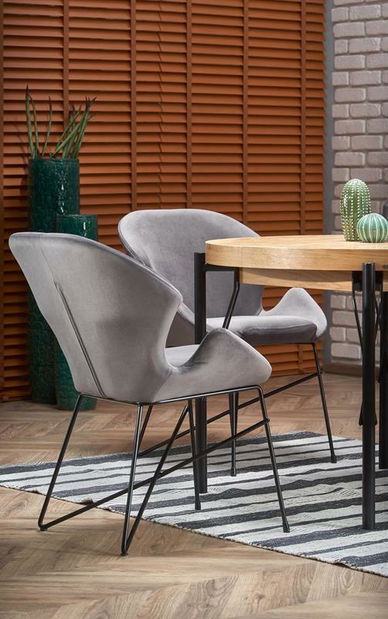 Jídelní stůl Inarus (dub přírodní + černá) (pro 4 až 8 osob)