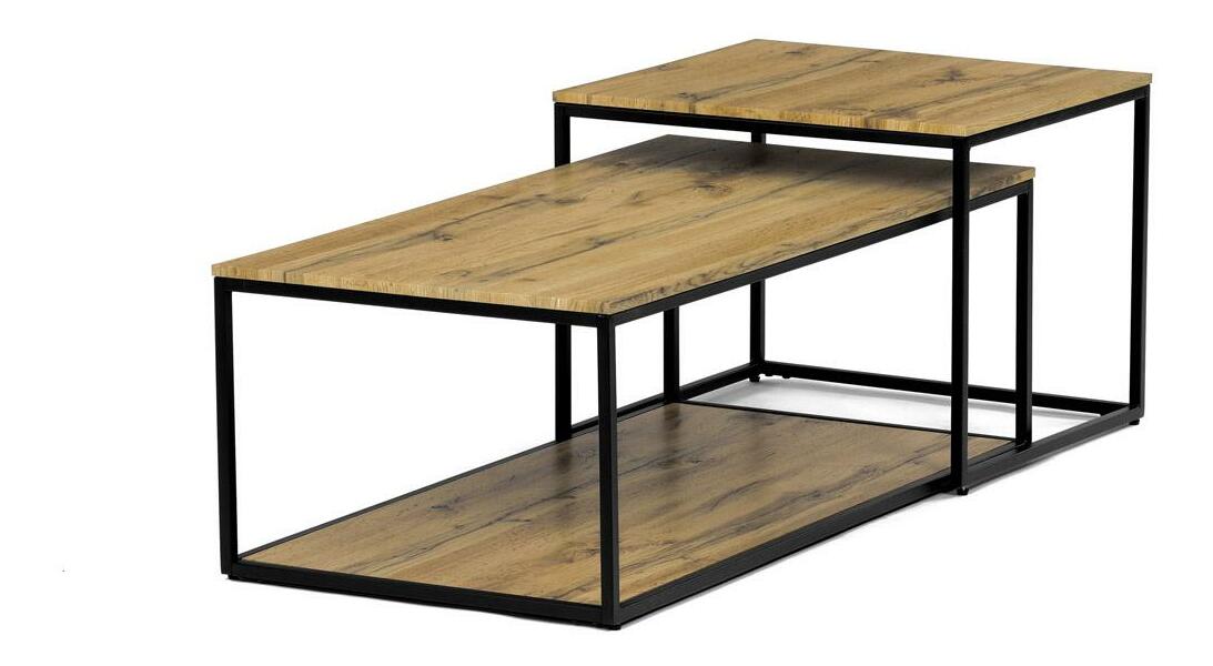 Set 2 konferenčních stolků Crearse (dub divoký)