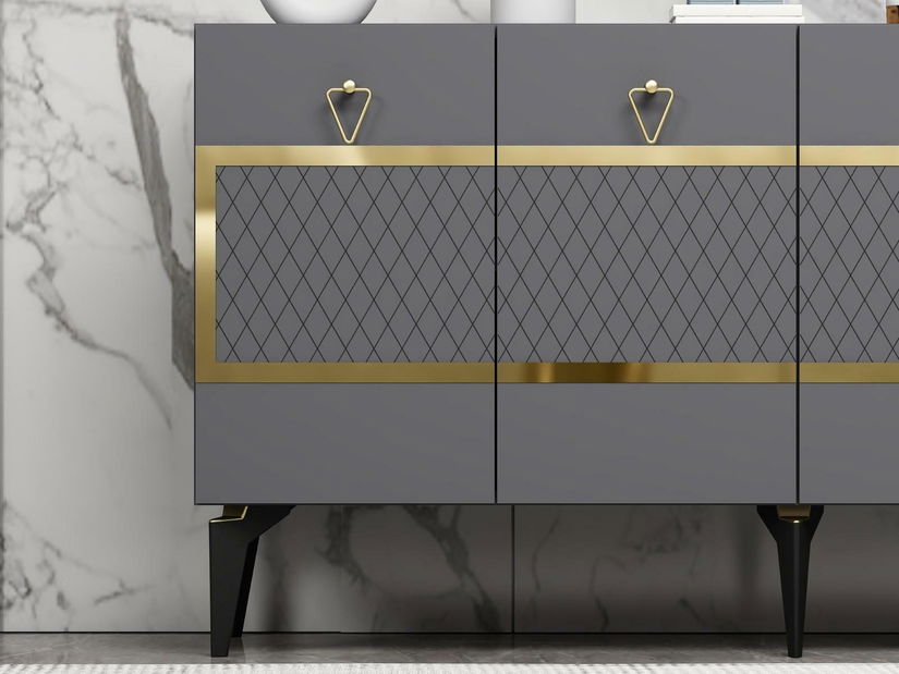 Skříňka Vadiki 1 (antracit + zlatá)