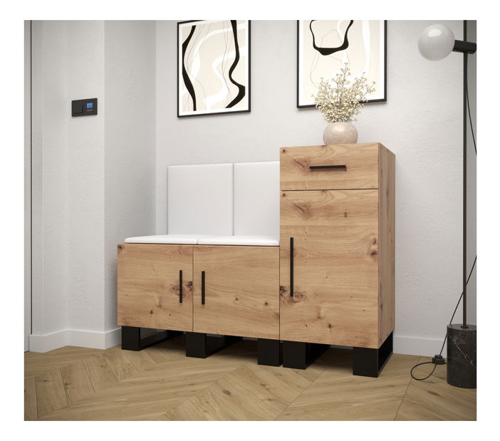 Předsíňová sestava Amanda 18 (dub artisan + bílá)