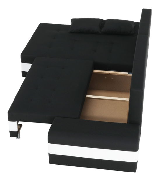 Rohová sedací souprava Peos černá + bílá (L)