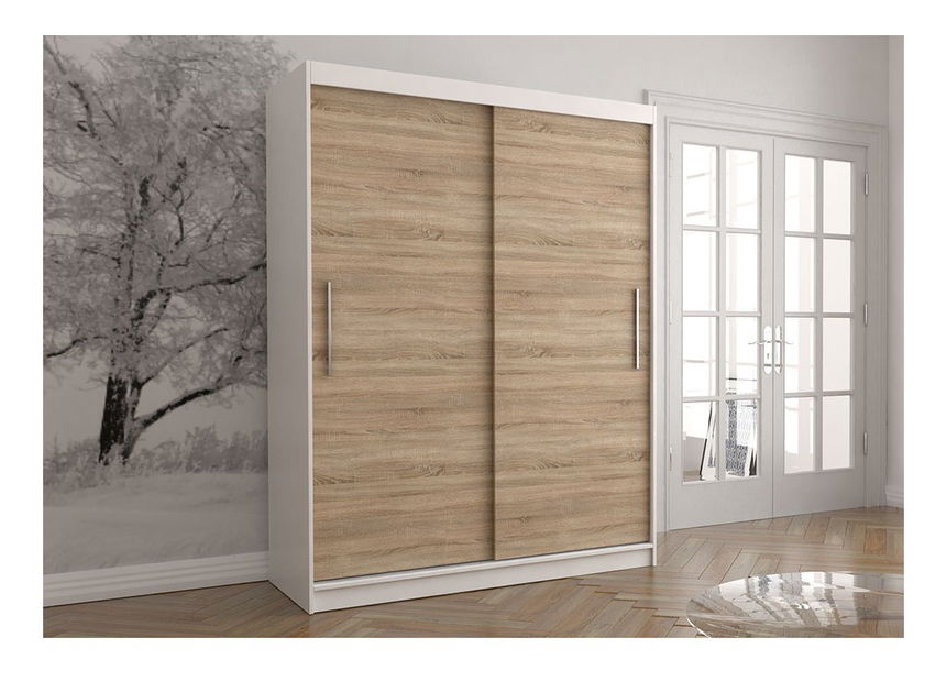 Šatní skříň Viola 04 (bílá + dub sonoma)