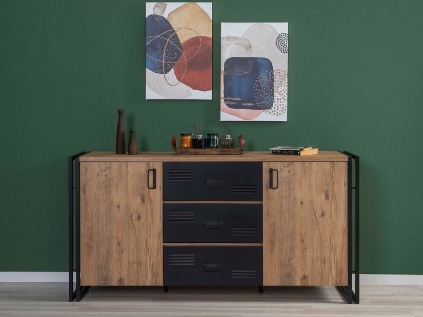 Souprava nábytku do obývacího pokoje Cosmopolitan 22 (atlantická borovice + černá)