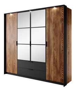 Šatní skříň Chollie 220 (kaštan + antracit)