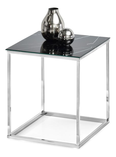 Konferenční stolek Bella S (černý mramor + chromová)