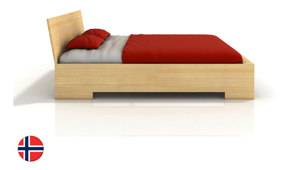 Manželská postel 200 cm Naturlig Lekanger High (borovice) (s roštem)