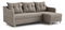 Rohová sedací souprava Lou (P) (tmavobéžová)