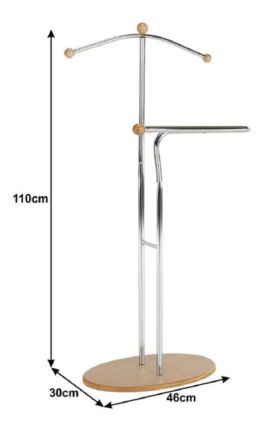 Věšák Elon (chrom + buk)