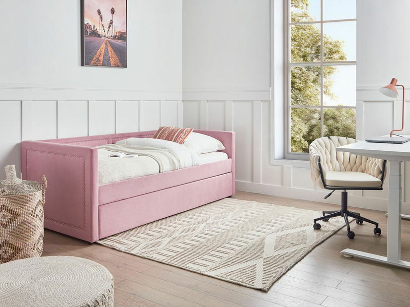 Rozkládací postel 90x200 cm Mai (růžová)