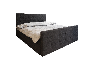 Manželská postel Boxspring 160 cm Milagros 1 (černá) (s matrací a úložným prostorem)