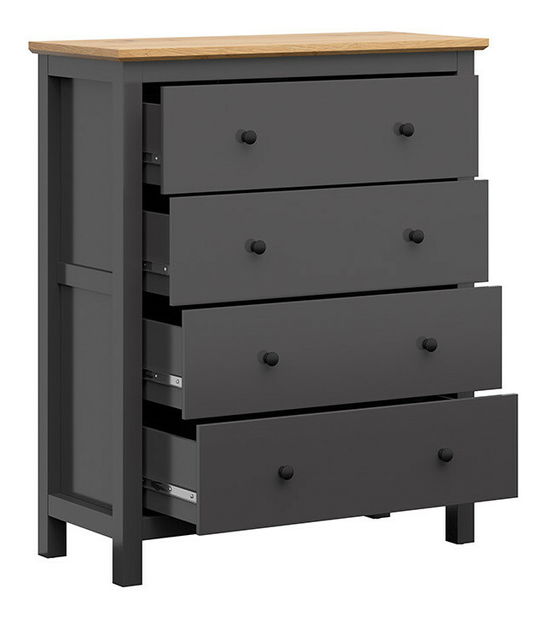 Komoda BRW Hesen KOM4S/12/10 (grafit + dub artisan)