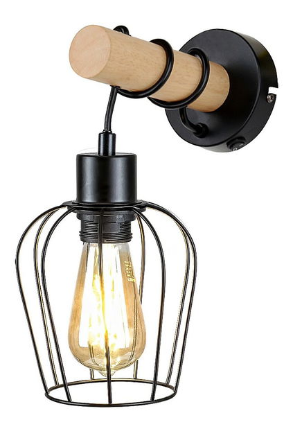 Nástěnné svítidlo Hadia 5244 (přírodní + černá matná)