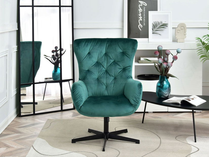 Křeslo Aaron (zelená + černá)